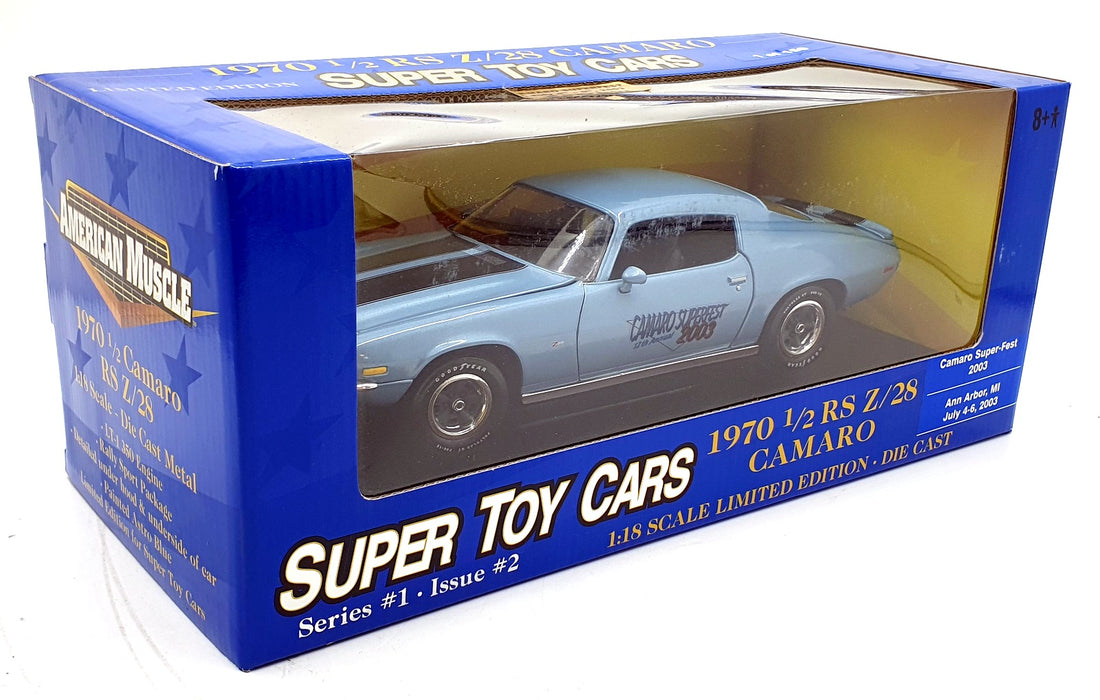 Ertl 1/18 Scale Diecast 29228P - 1970 1/2 RS Z/28 Camaro Superfest 2003 - Blue