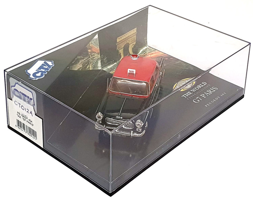 City Models 1/43 Scale CT012A - Peugeot 404 G7 Paris Taxi - Black/Red