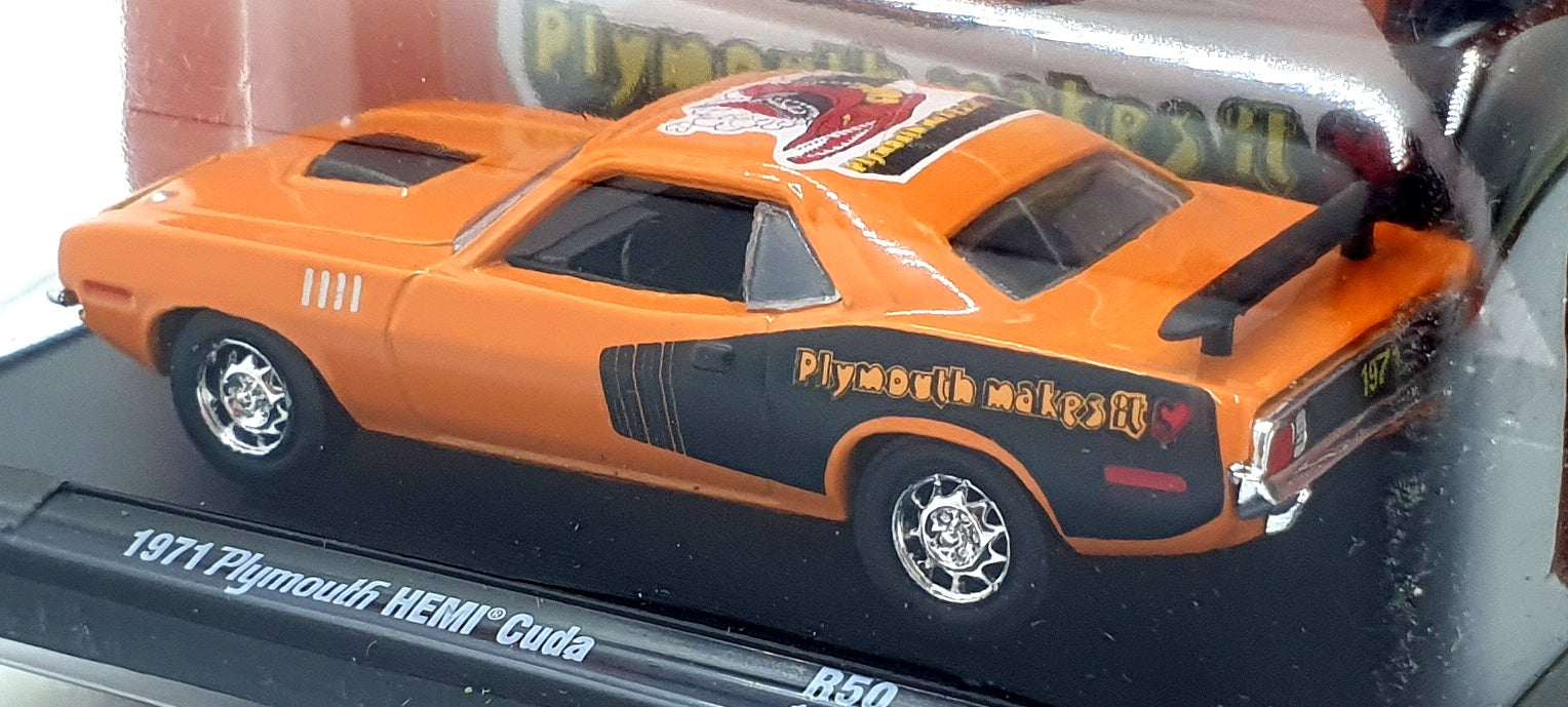 Castline M2 Machines 1/64 Scale R50 - 1971 Plymouth HEMI Cuda - Orange