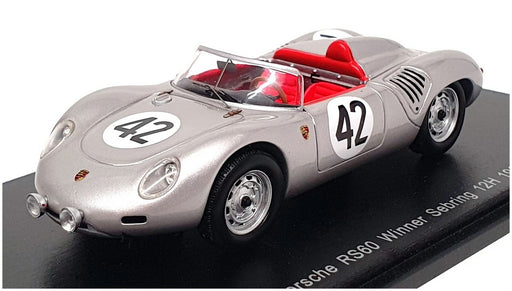 Spark 1/43 Scale 43SE60 - Porsche RS60 #42 Winner Sebring 12H 1960 - Silver