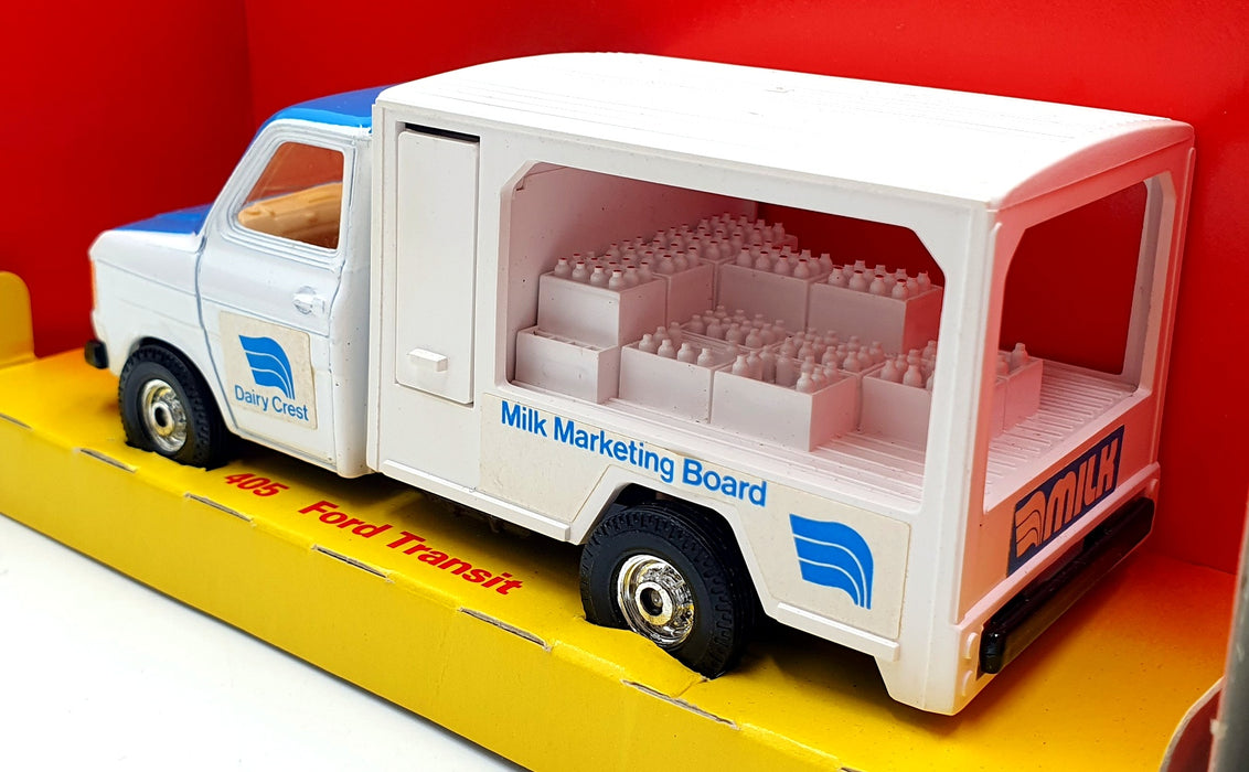Corgi 14cm Long Diecast 405 - Ford Transit Dairy Crest Milk Van - White/Blue