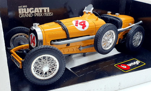 Burago 1/18 Scale Diecast 3012 - 1935 Bugatti Grand-Prix #14 - Yellow