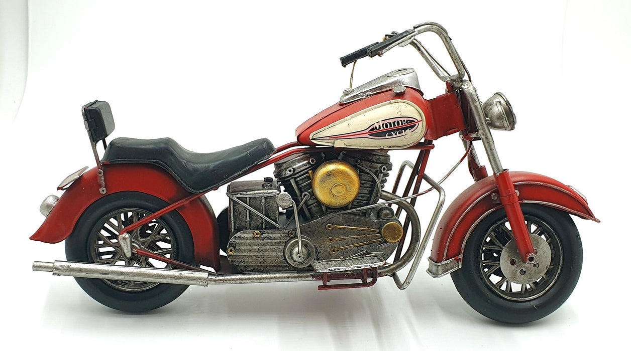 Lesser & Pavey Tin Plated 37cm Long LP11226C - Vintage Motorcycle - Red/White