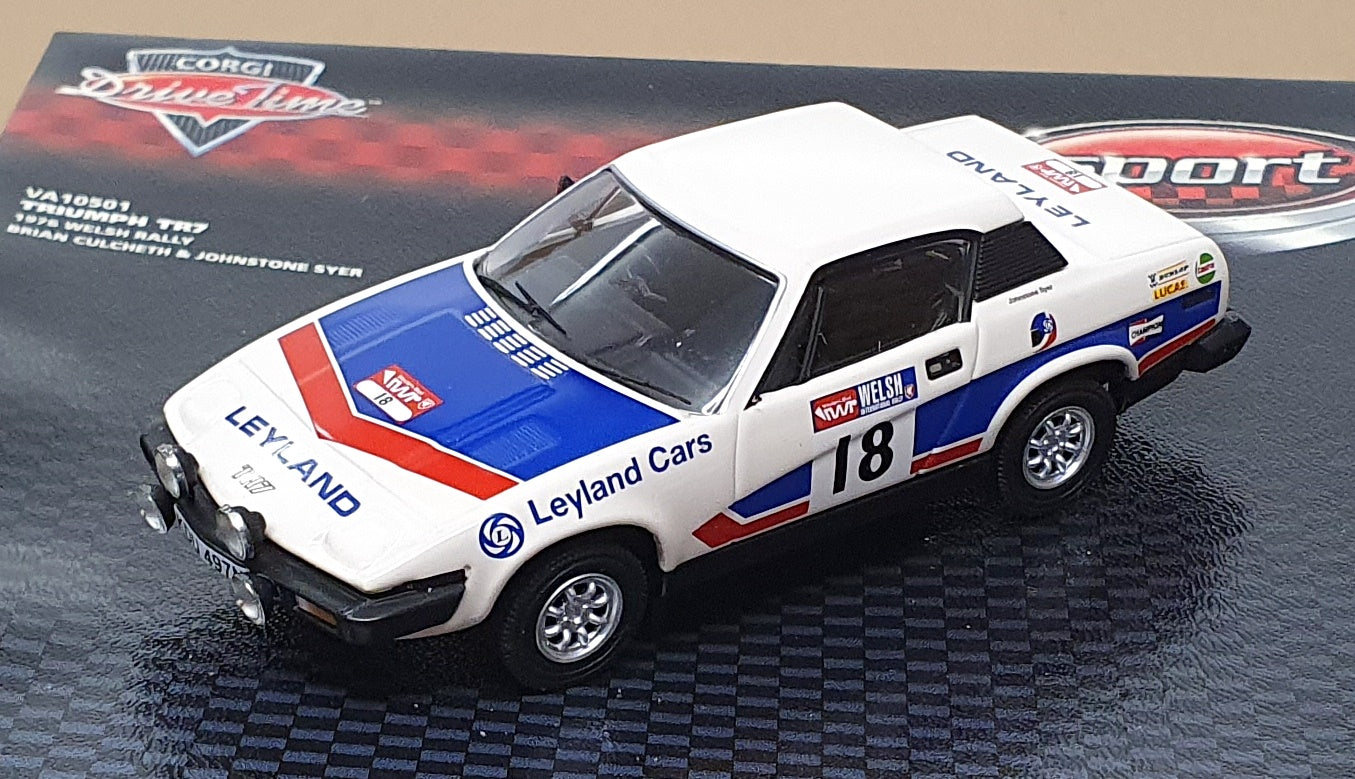 Corgi 1/43 Scale VA10501 - Triumph TR7 #18 Welsh Rally 1976 Culcheth/Syer