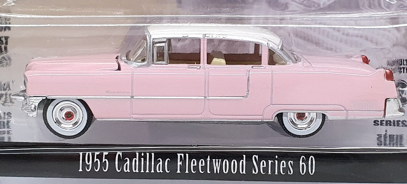 Greenlight 1/64 Scale 44740-C - Elvis 1955 Cadillac Fleetwood S60 - Pink/White