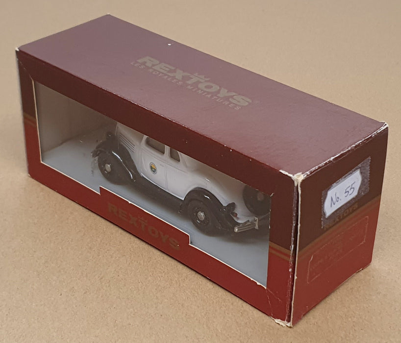 Rextoys 1/43 Scale No. 55 - 1935 Ford Coupe Montana H/Patrol Police Car - White