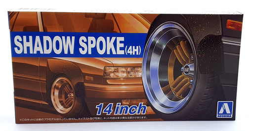 Aoshima 1/24 Scale 05322 - Shadow Spoke (4H) 14' Wheels & Tyres Set #29