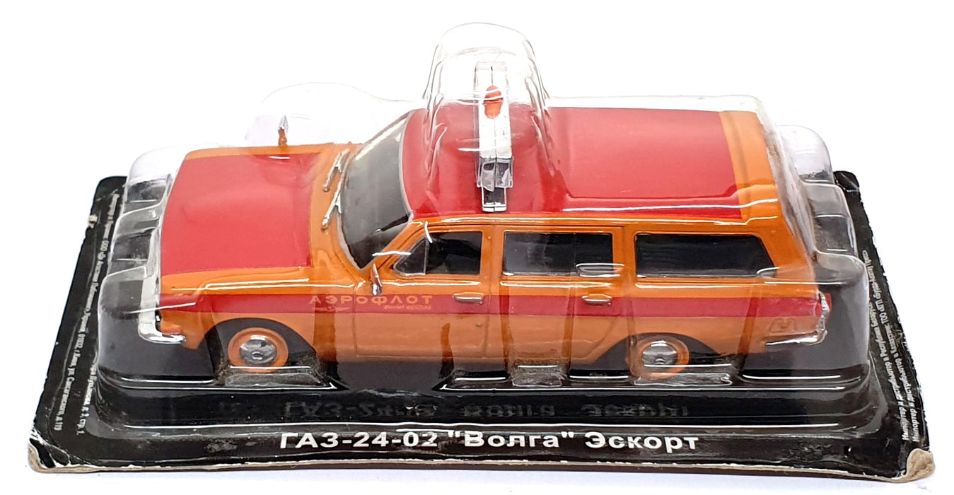 Altaya 1/43 Scale SOV09J - Russian GAZ 24-02 Volga Airport Escort - Red/Orange