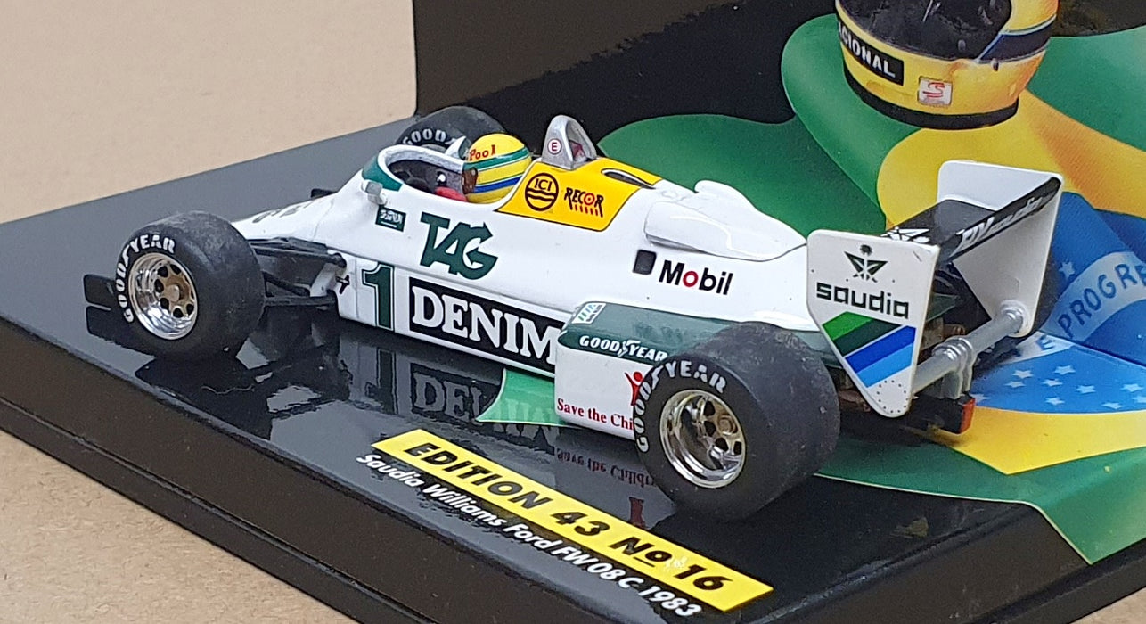 Minichamps 1/43 Scale AS10 - F1 Saudia Williams Ford FW 08 C 1983 Ayrton Senna