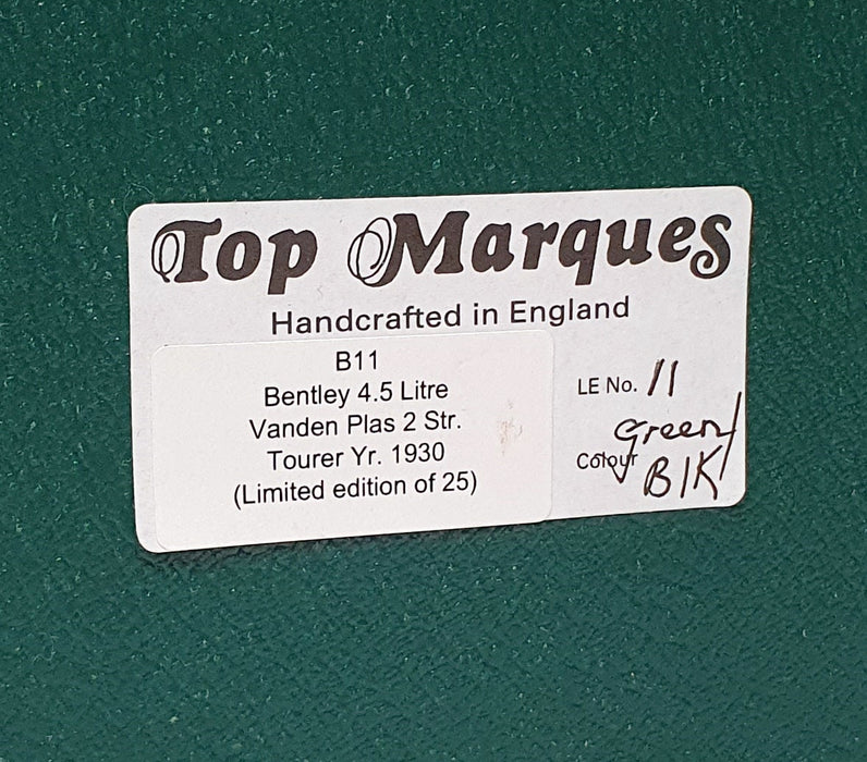 Top Marques 1/43 Scale B11 - 1930 Bentley 4.5L Vanden Plas 2 Str. Black 1 Of 25