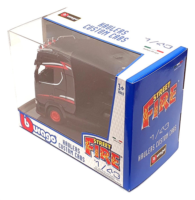 Burago 1/43 Scale Haulers Custom Cabs 18-32207 - Scania Truck - Black/Red