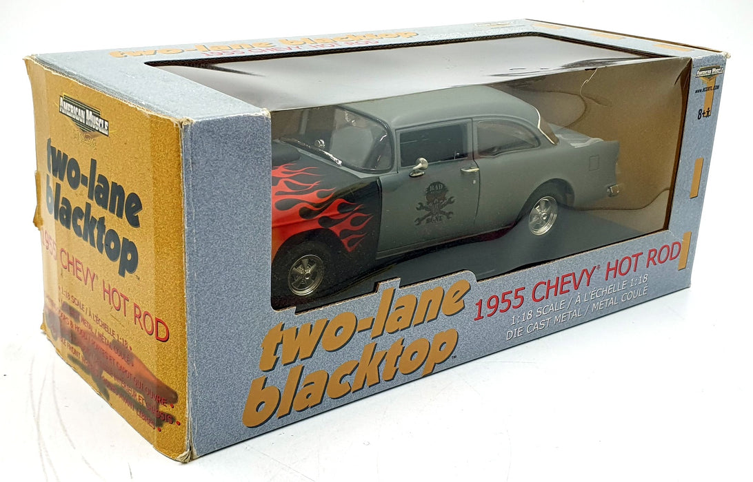 Ertl 1/18 Scale Diecast 36685 - 1955 Chevy Hot Rod - Grey/Flames