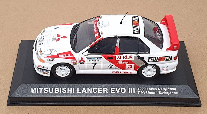 Altaya 1/43 Scale LR967 - Mitsubishi Lancer Evo III #7 1000 Lakes Rally 1996