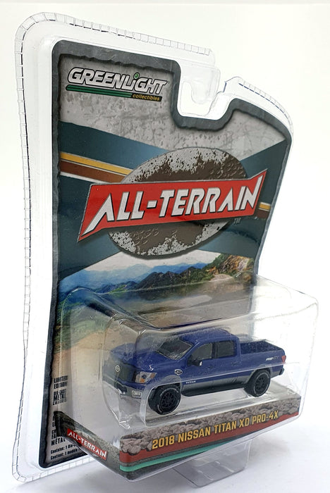 Greenlight 1/64 Scale 35210-C - 2018 Nissan Titan XD Pro-4X - Blue