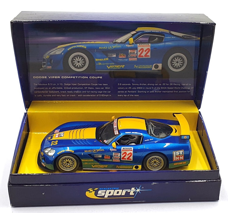 Scalextric 1/32 Scale Slot Car C2522A - Dodge Viper Competition Coupe #22 - Blue