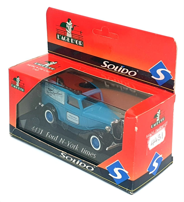 Solido 1/43 Scale Diecast 4431 - Ford Van (New York Times) - Blue