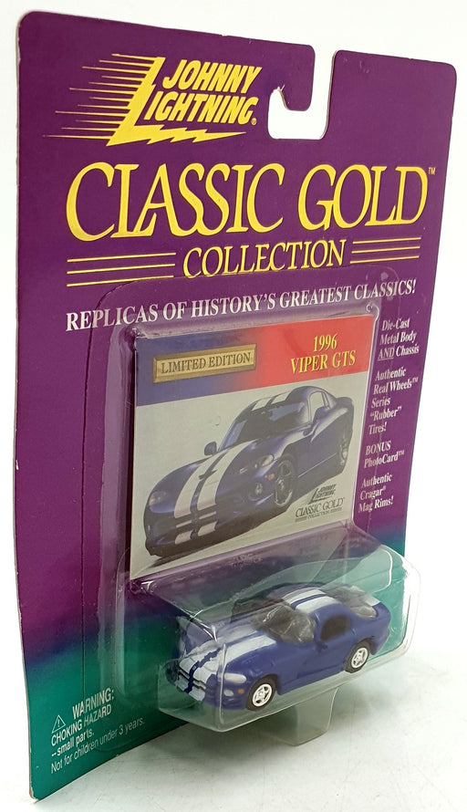 Johnny Lightning 1/64 Scale 404-05 Classic Gold 1996 Dodge Viper GTS Blue/White