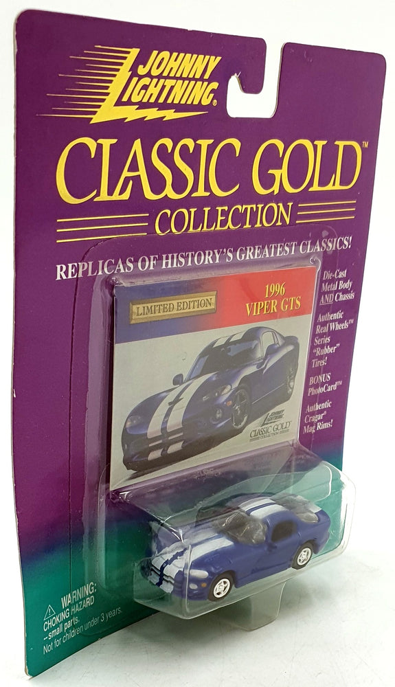 Johnny Lightning 1/64 Scale 404-05 Classic Gold 1996 Dodge Viper GTS Blue/White