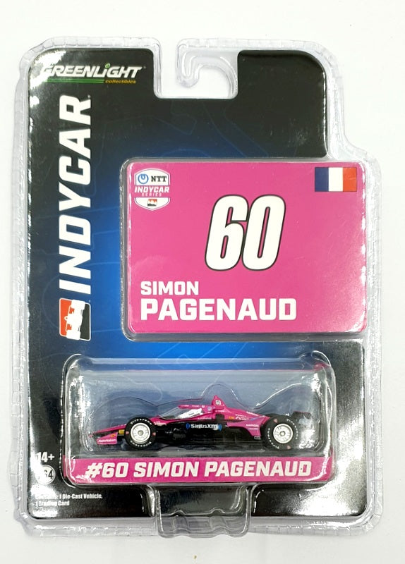 Greenlight 1/64 Scale 11556 NTT Indycar Series #60 S. Pagenaud - Blue/Pink