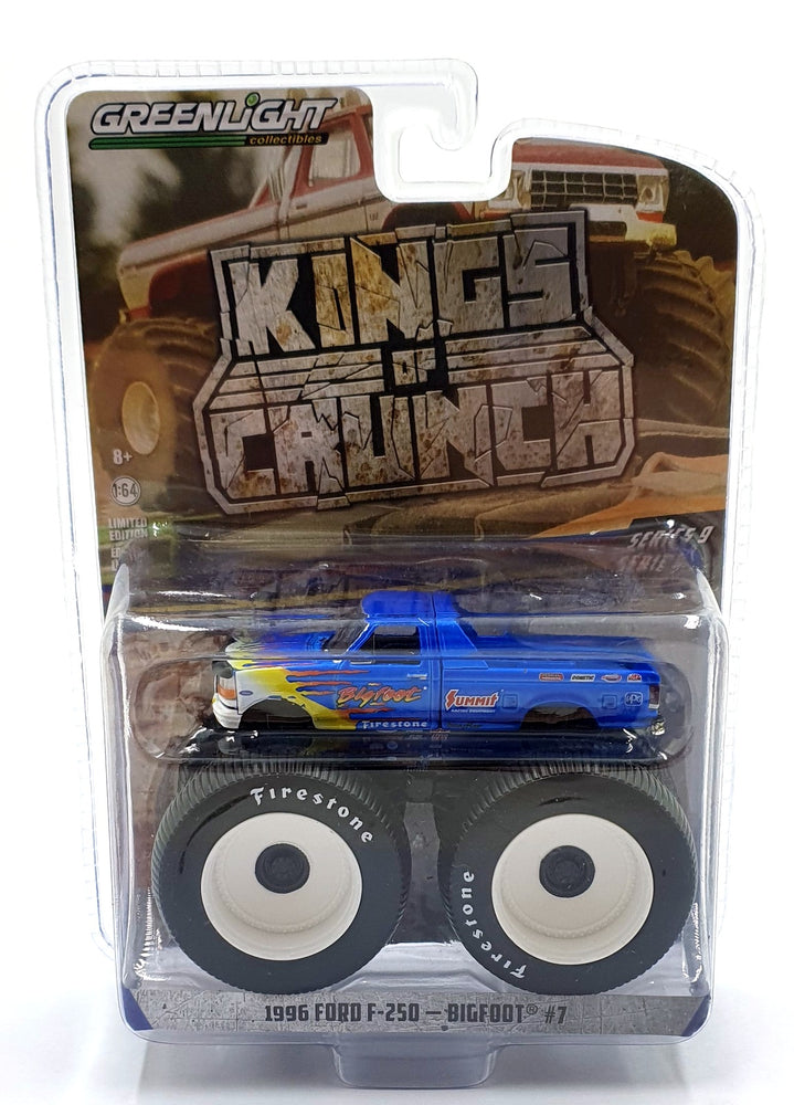 Greenlight 1/64 Scale 49090-A - 1996 Ford F-250 - Bigfoot #7 - Blue