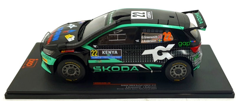 Ixo 1/18 Scale 18RMC209.22 - Skoda Fabia Rally2 (2023) #22 1st WRC2 Kenya 2024