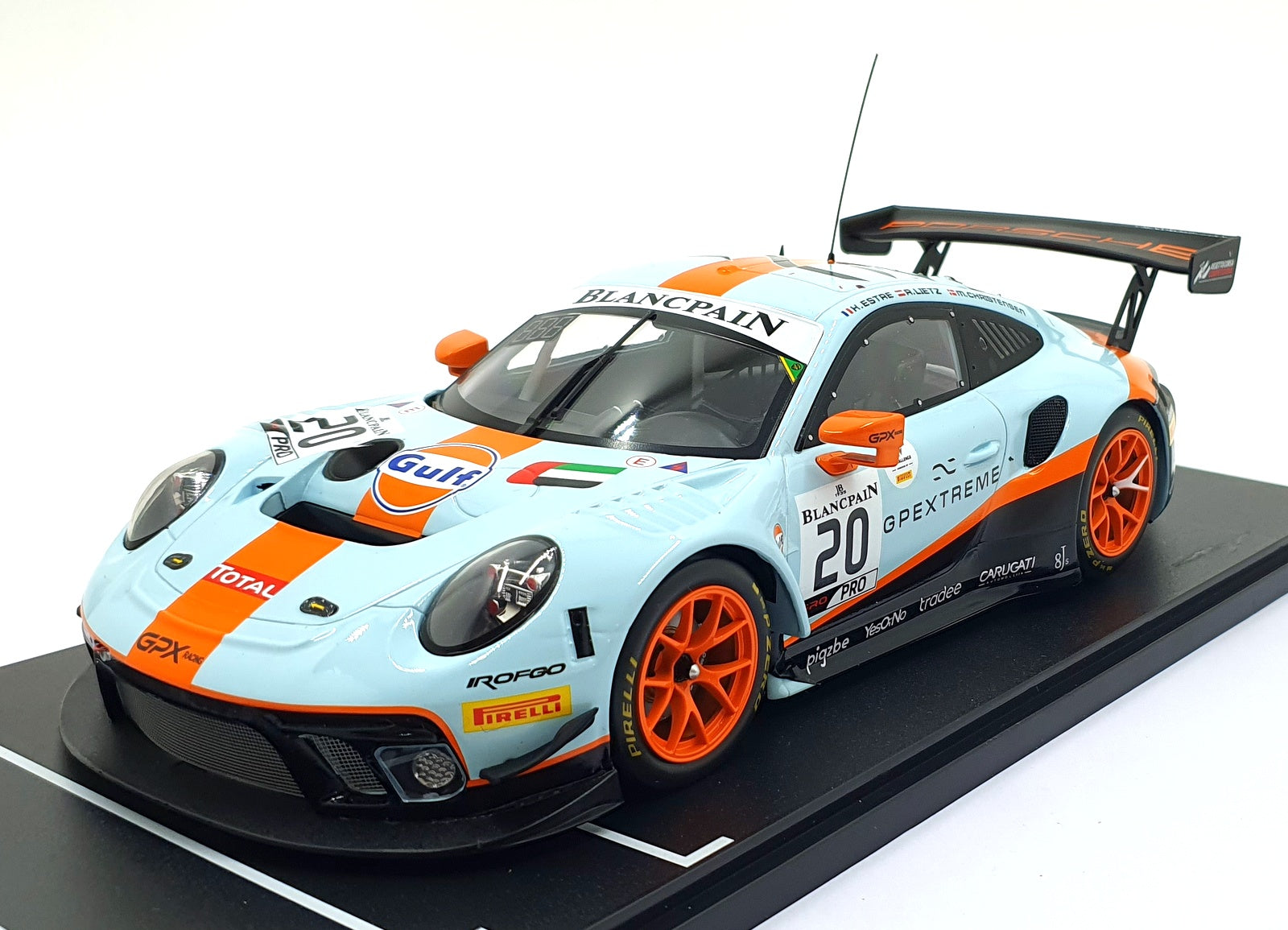 IXO 1/18 Scale Diecast LEGT18-23003 - Porsche 911 GT3 R #20 1st 24Hr Spa 2019