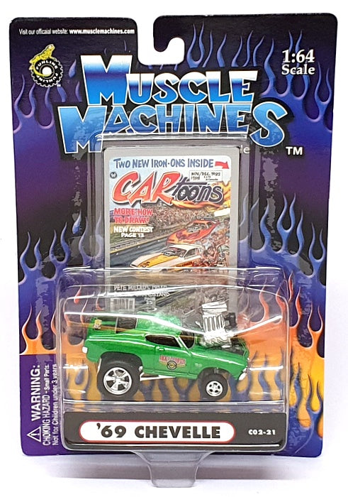 Muscle Machines 1/64 Scale 71171 C02-21 - 1969 Chevrolet Chevelle - Green