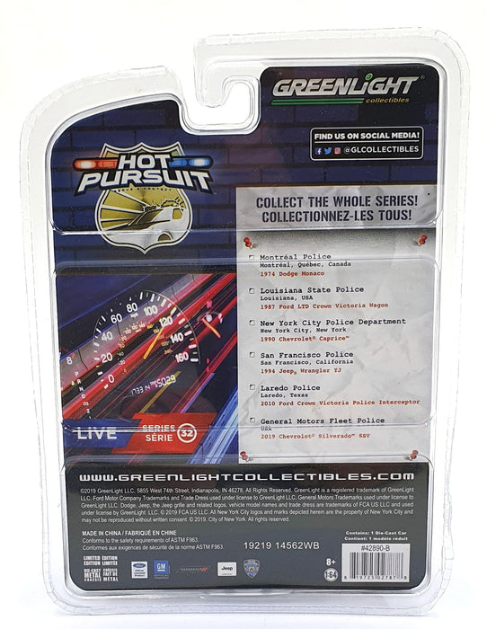 Greenlight 1/64 Scale 42890-B - 1987 Ford Ltd Crown Victoria Wagon Police Car