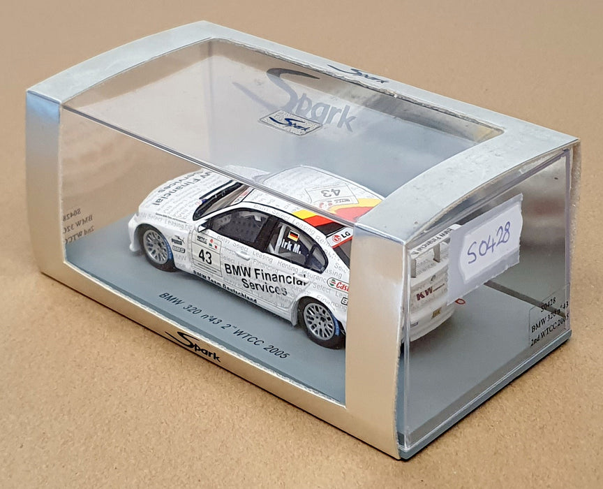 Spark 1/43 Scale S0428 - BMW 320 #43 2nd WTCC 2003 Dirk Muller - White