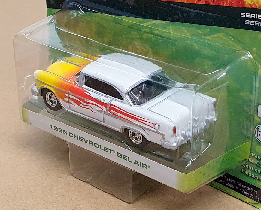 Greenlight 1/64 Scale 96170 - 1955 Chevrolet Bel Air - White With Flames