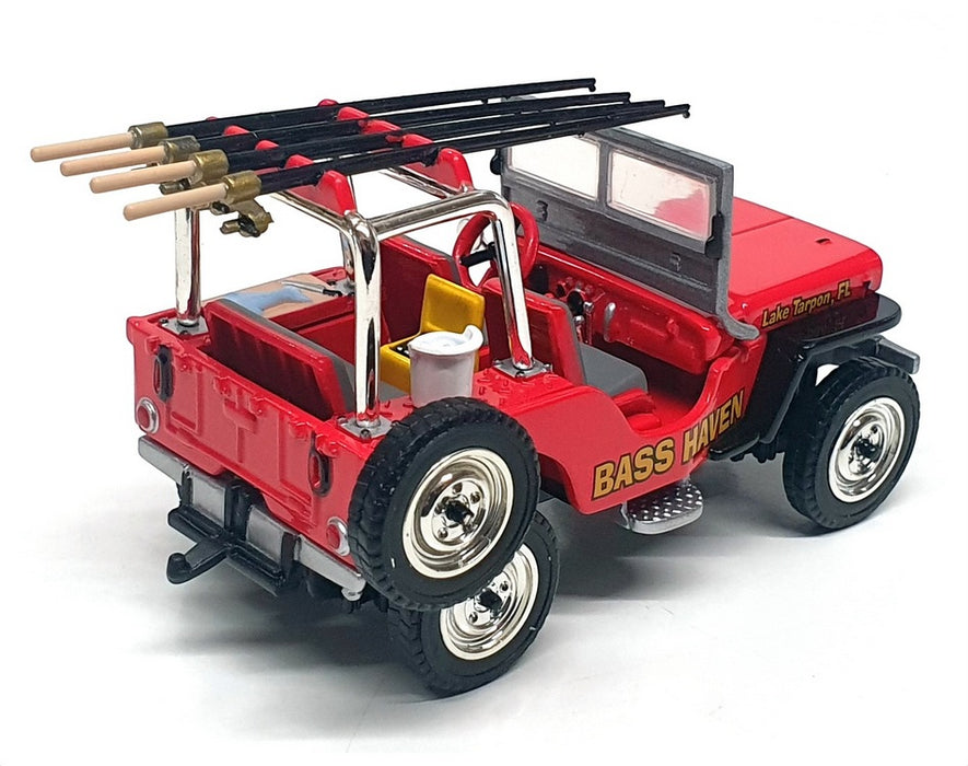 Matchbox 1/43 Scale YYM38053 - 1947 Jeep CJ2A Bass Haven - Red