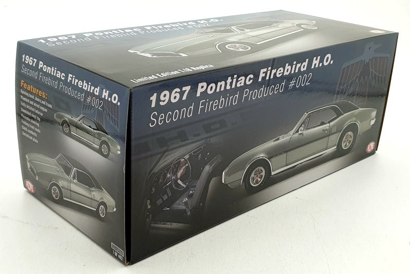 Acme 1/18 Scale Diecast A1805219 1967 Pontiac Firebird HO Second Produced Silver
