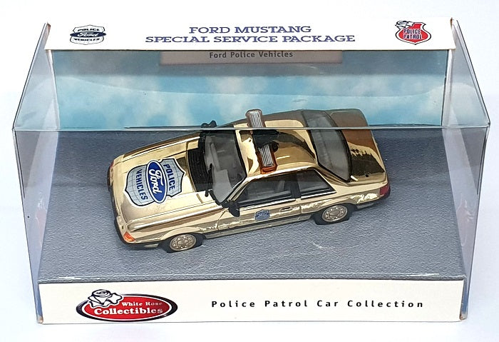 White Rose 1/43 Scale DEDF99084W - 1991 Ford Mustang Police Car - Met. Gold