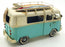 Kreatif Kraft Tin Plate Metal 84066 - Camper Van Oranament - Blue/White