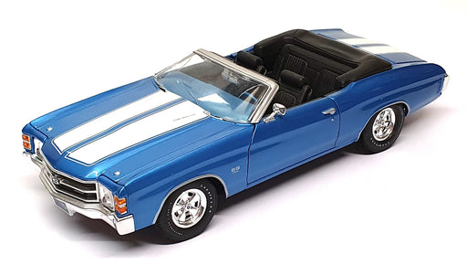 Maisto 1/18 Scale Diecast 27725A - 1971 Chevrolet Chevelle - Blue/White