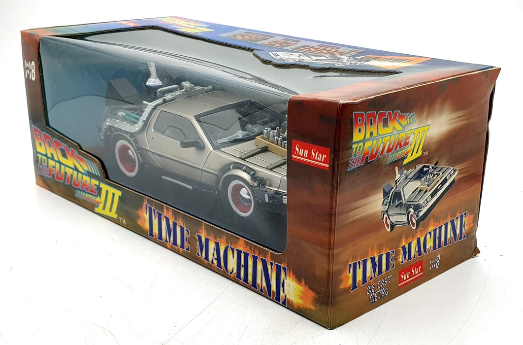 Sun Star 1/18 Scale 2712 Back To The Future Part 3 Time Machine Delorean