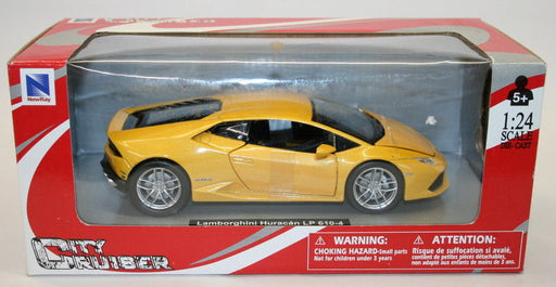 NewRay 1/24 Scale Metal Model Car 71313 - Lamborghini Huracan LP 610-4 - Yellow
