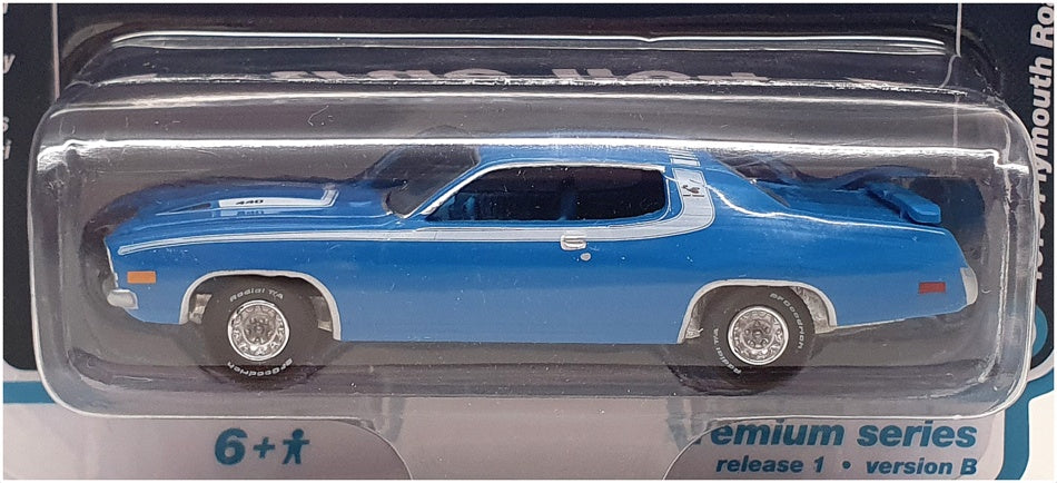 Auto World Vintage Muscle 1/64 Scale AW64352 - 1973 Plymouth Road Runner Blue
