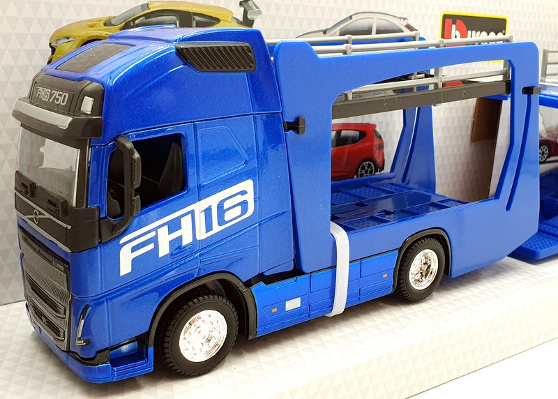Burago 1/43 Scale #18 31463 - Volvo FH16 Multicar Carrier With Porsche GT2RS