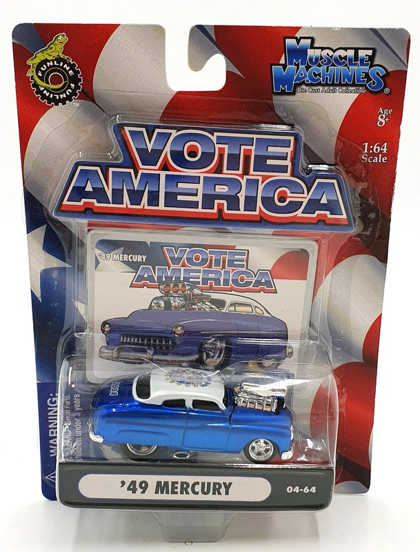 Muscle Machines 1/64 Scale Diecast 71151 04-64 - 1949 Mercury Blue