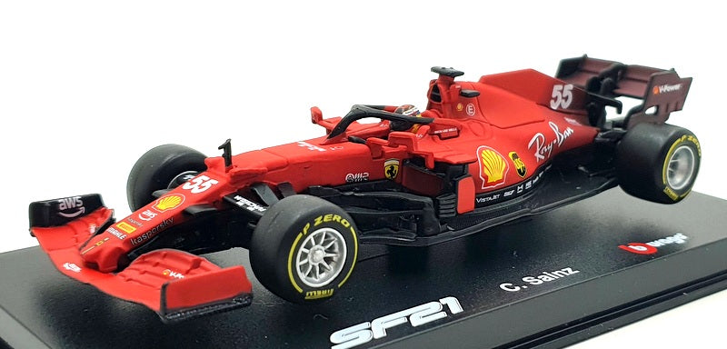 Burago 1/43 Scale 18-36828 - F1 Ferrari SF21 - #55 C.Sainz