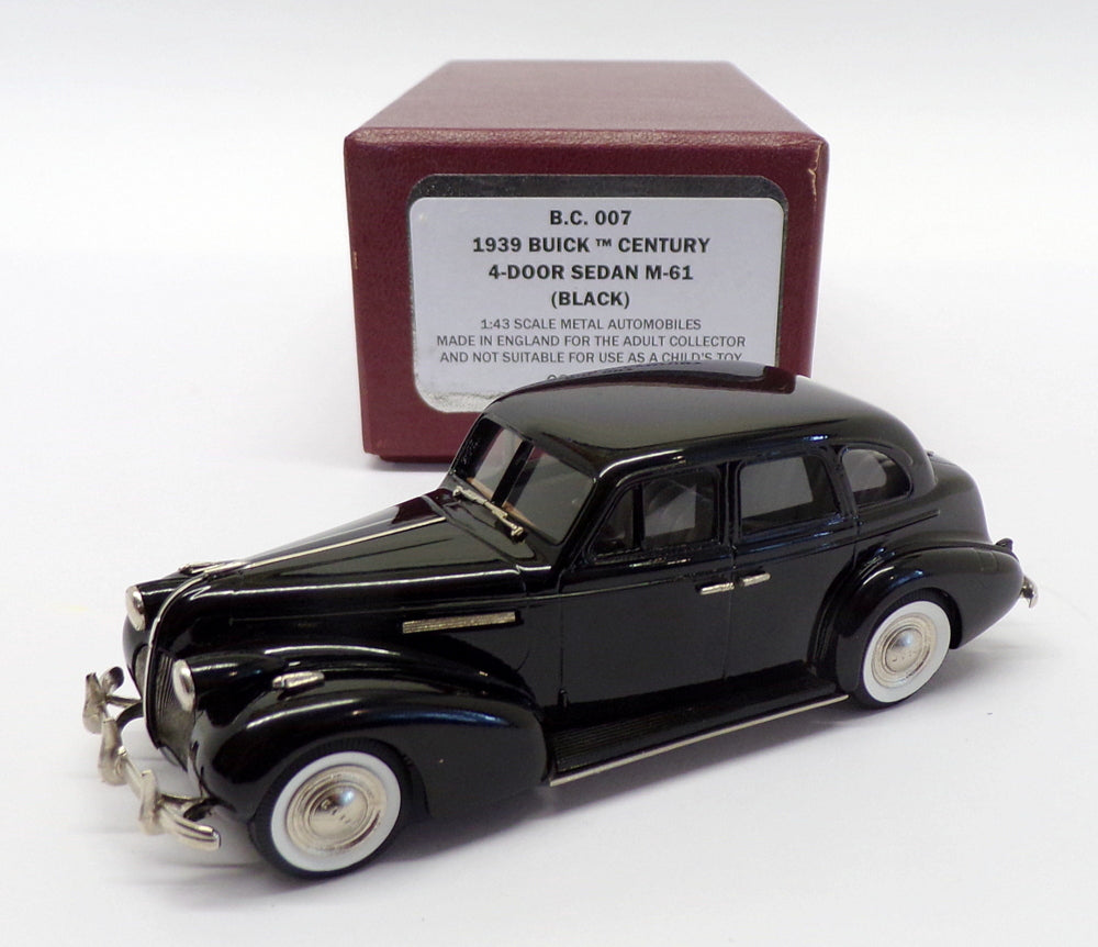 Brooklin Models 1/43 Scale BC007 - 1939 Buick Century 4-Door Sedan M-61 Black