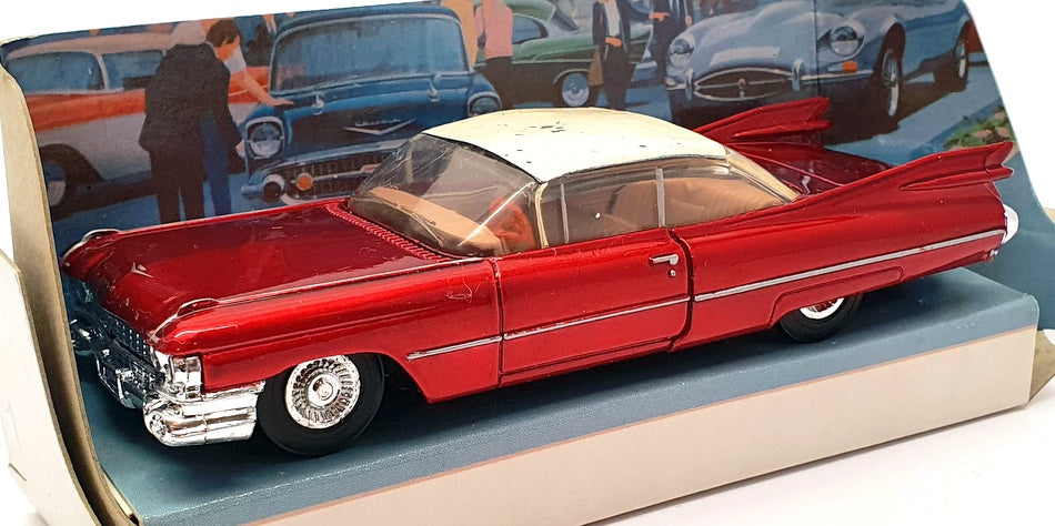 Matchbox Dinky 1/43 Scale DY-7 - 1959 Cadillac Coupe De Ville - Metallic Red