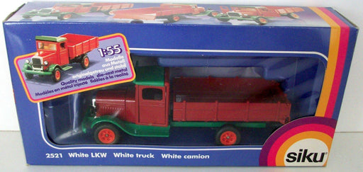 SIKU 1/55 - 2521 WHITE LKW TRUCK - RED / GREEN