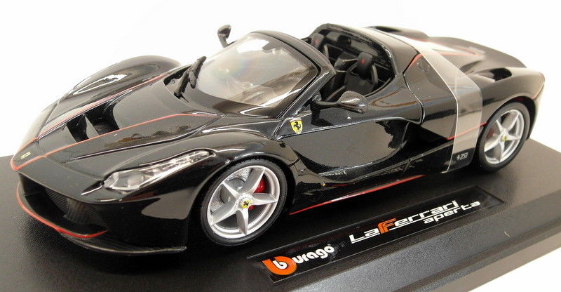 Burago 1/24 Scale Diecast - 18-26022 Ferrari LaFerrari Aperta Black