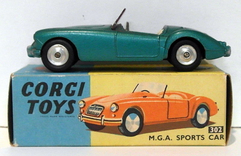 Vintage Corgi 302 - MGA Sports Car - Green 2nd Listing