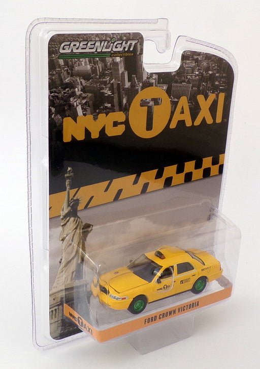 Greenlight 1/64 Scale 29773 - Ford Crown Victoria NYC Taxi Green Wheels - Yellow