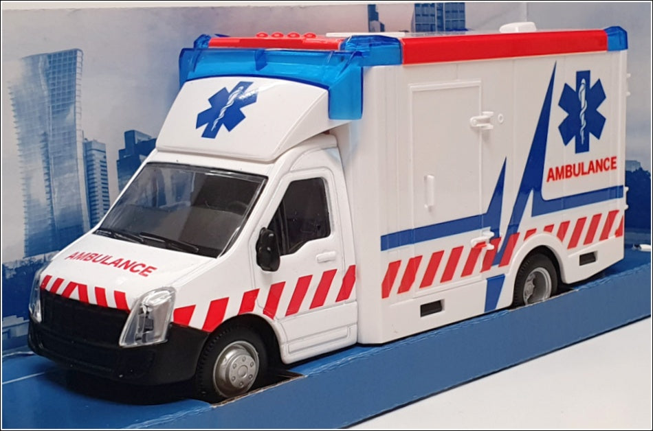 Burago Appx 15cm Long 18-32266 - Municipal Ambulance With Stretcher - White