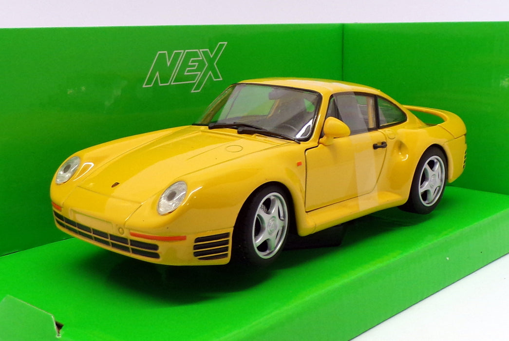 Welly 1/24 Scale Model Car 24076W - Porsche 959 - Yellow