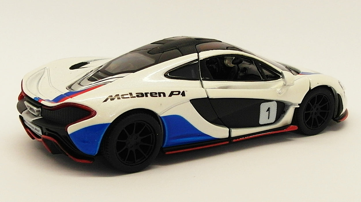 McLaren P1 - White - Kinsmart Pull Back & Go Metal Model Car